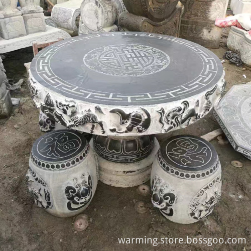 Blue stone animal head stone carving ornaments